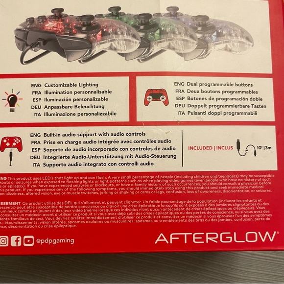 NWT Prismatic Afterglow Nintendo Switch Wired Controller - Picture 3 of 3